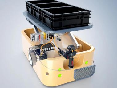 Styring af mobile robotter er her baseret på Beckhoffs fleksibelt konfigurerbare PC- og EtherCAT-baserede teknologi.